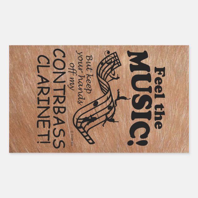 Kontrabass Klarinette fühlen die Musik rechteckige Rechteckiger Aufkleber (Vorderseite)