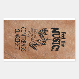 Kontrabass Klarinette fühlen die Musik rechteckige Rechteckiger Aufkleber