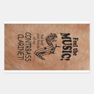 Kontrabass Klarinette fühlen die Musik rechteckige Rechteckiger Aufkleber