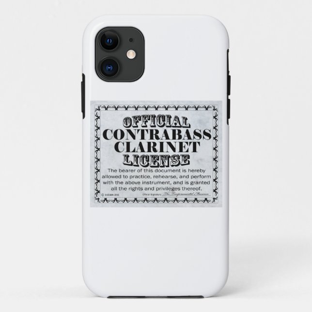 Kontrabass-Klarinettenlizenz Case-Mate iPhone Hülle (Rückseite)