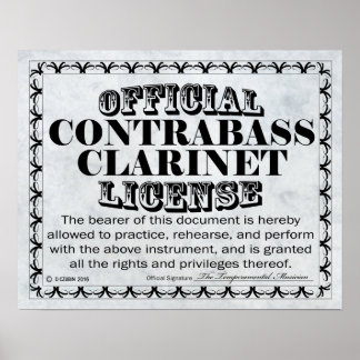Kontrabass-Klarinettenlizenz Poster
