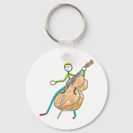 Kontrabass Stickman Schlüsselanhänger