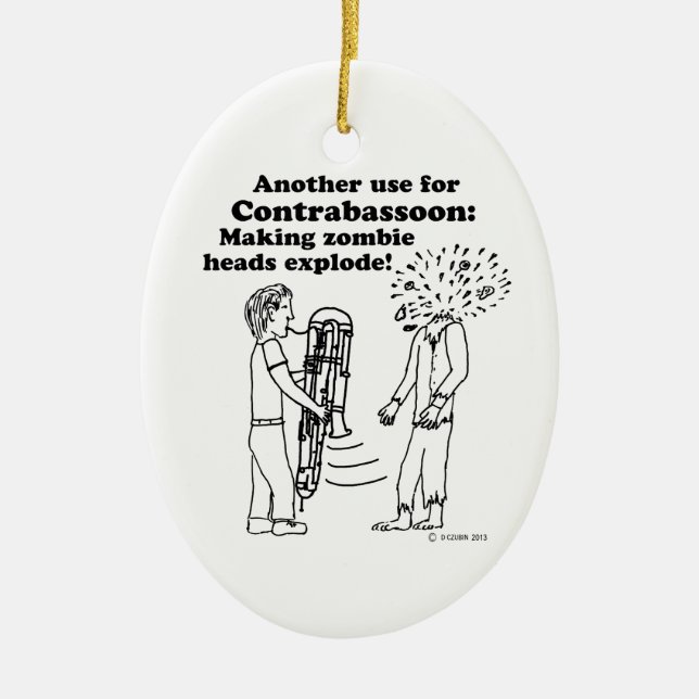 Kontrabassoon macht Zombies explodieren Keramikornament (Vorne)
