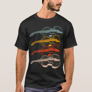 Kontrabassspieler Retro Kontrabassist Doppel T-Shirt