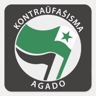 Kontraress faŝ isma-agado Esperanto Quadratischer Aufkleber