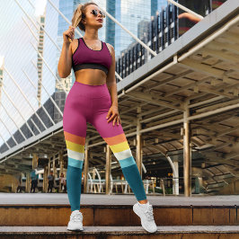 Kontrast Vintag Capri Leggings