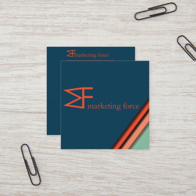 Kontrastfarben Beruflich Quadratische Visitenkarte (Vorderseite/Rückseite Beispiel)