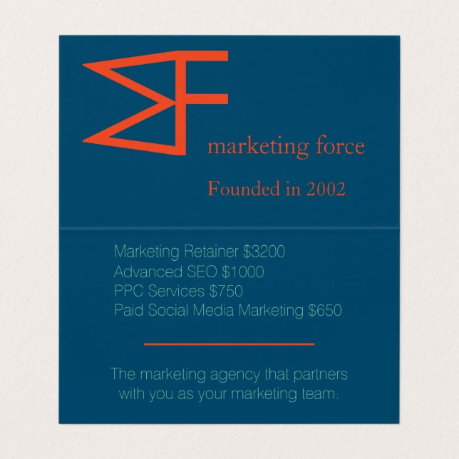 Kontrastfarben Beruflich Visitenkarten (Innenseite Aufgefaltet)