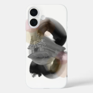 Kontrastminimale Abstrakte Art iPhone 16 Fall Hülle