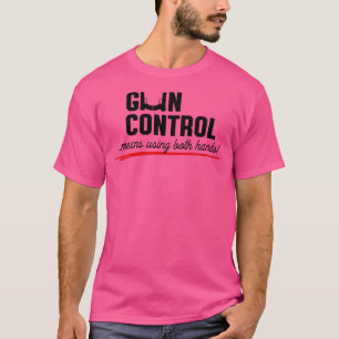 Kontrolle bedeutet, beide Hände 1 zu benutzen T-Shirt