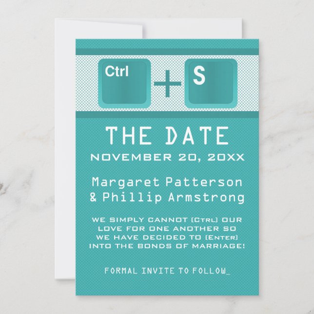 Kontrolle der Computerschlüssel Save the Date, Aqu Save The Date (Vorderseite)