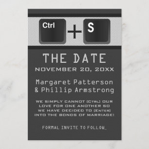 Kontrolle der Computerschlüssel Save the Date, gra Date