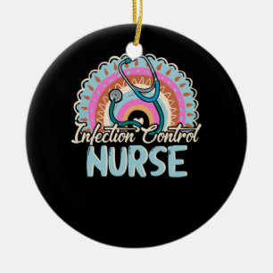 Kontrolle der Infektion Nurse Rainbow Retro Style Keramik Ornament