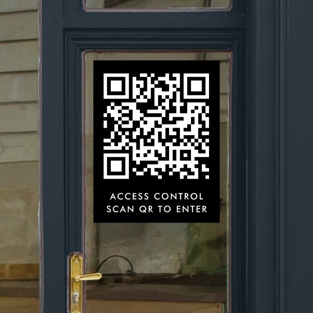 Kontrolle für den QR-Codezugriff | Schwarze Türspe Fensteraufkleber (Von Creator hochgeladen)
