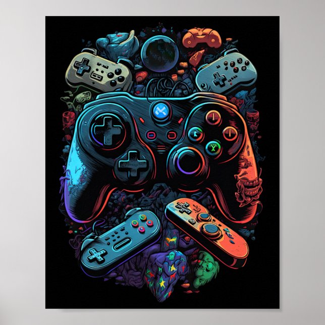 Kontrolle Gamer Video Game Controller 19 Poster (Vorne)