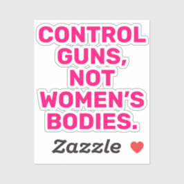 Kontrolle-Gewehre Nicht Frauenkörper in rosa Weiß Aufkleber