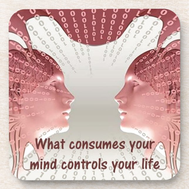 Kontrolle Ihr Lebensangebot Positives Denken Spric Getränkeuntersetzer (Vorderseite)