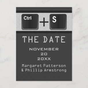 Kontrolle mit Computerschlüssel Save the Date Post Ankündigungspostkarte