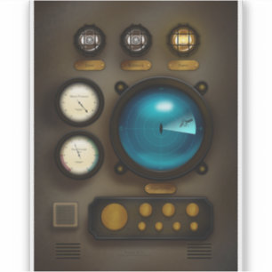 Kontrolle-Panel-Sonar-System 3:4 Steampunk Aufkleber