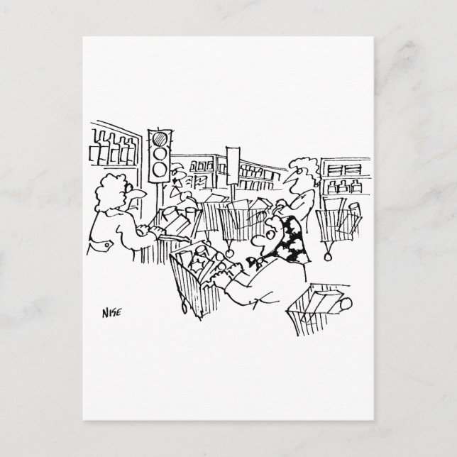 Kontrolle Verkehrsleuchten in einem Supermarkt Postkarte (Vorderseite)