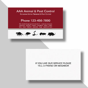 Kontrolle von Tieren und Schädlingen Visitenkarte