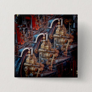 Kontrollen eines Dampflokomotive Motor Abzeichen. Button