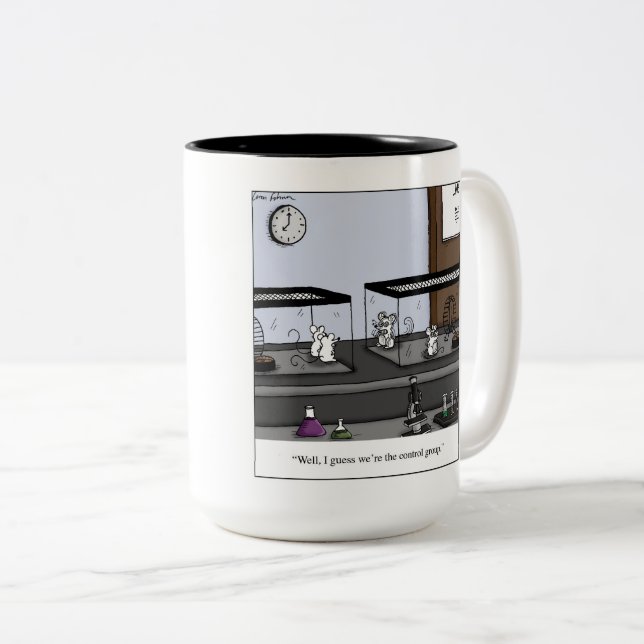 Kontrollen-Gruppen-Labrador-MäuseCartoon Zweifarbige Tasse (VorderseiteRechts)