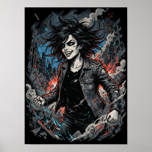 Kontrolliertes Chaos Punk-Mädchen Urbane Grunge- Poster
