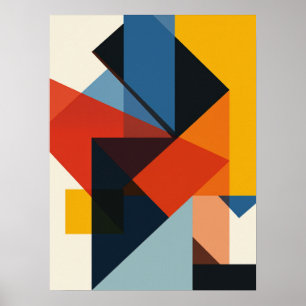 Kontrolliertes Chaos-Raster-Geometrisches-Abstrakt Poster