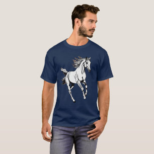Kontur Art Running Horning Design - T-Shirt