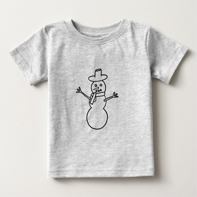 Kontur Art Zeichnend - Snowman-Malerei Shirt (Vorderseite)