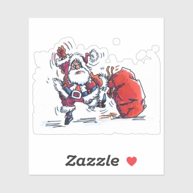 Kontur-Aufkleber Angry Santa Aufkleber (Blatt)