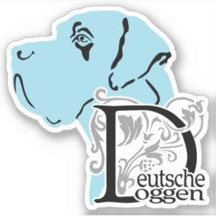 Kontur Aufkleber Text Deutsche Dogge