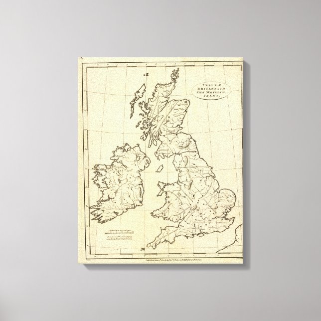 Kontur Britische Inseln Leinwanddruck (Vorderseite)