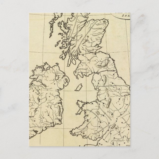Kontur Britische Inseln Postkarte (Vorderseite)