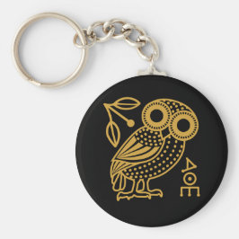 Kontur der athenischen Eule aus der alten griechis Schlüsselanhänger