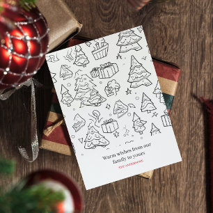 Kontur der Weihnachtsfarben Feiertagspostkarte