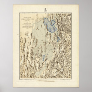 Kontur des Bonneville-Sees Poster