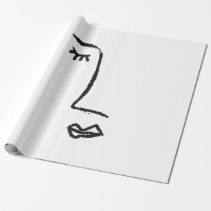 Kontur des Gesichts mit Aquarellpinsel bemalt. A Geschenkpapier