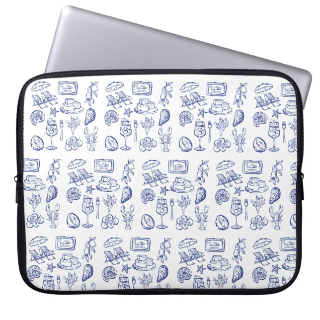 Kontur des Mittelmeerraums Laptopschutzhülle (Vorderseite)