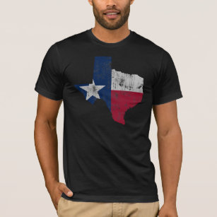 Kontur des Vintagen Staat der texanischen Flagge T-Shirt