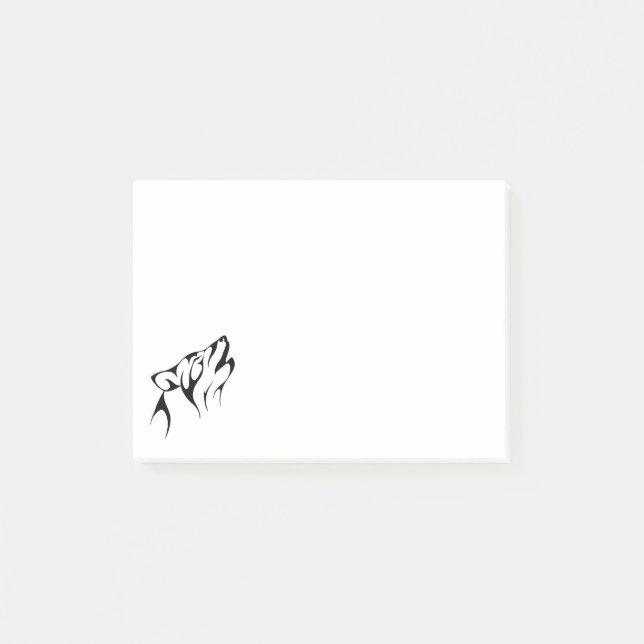 Kontur des Wolfs heulend Post-it Klebezettel (Vorderseite)