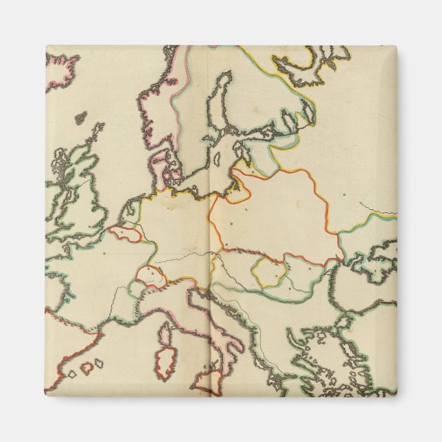 Kontur Europa, Gebirge und Flüsse Magnet (Vorne)