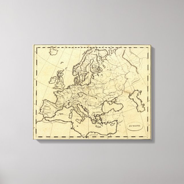 Kontur Europa Leinwanddruck (Vorderseite)