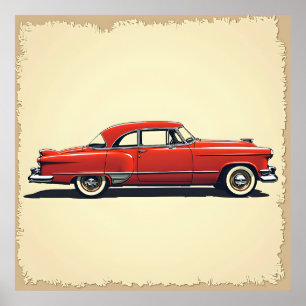 Kontur für klassische Autos Poster