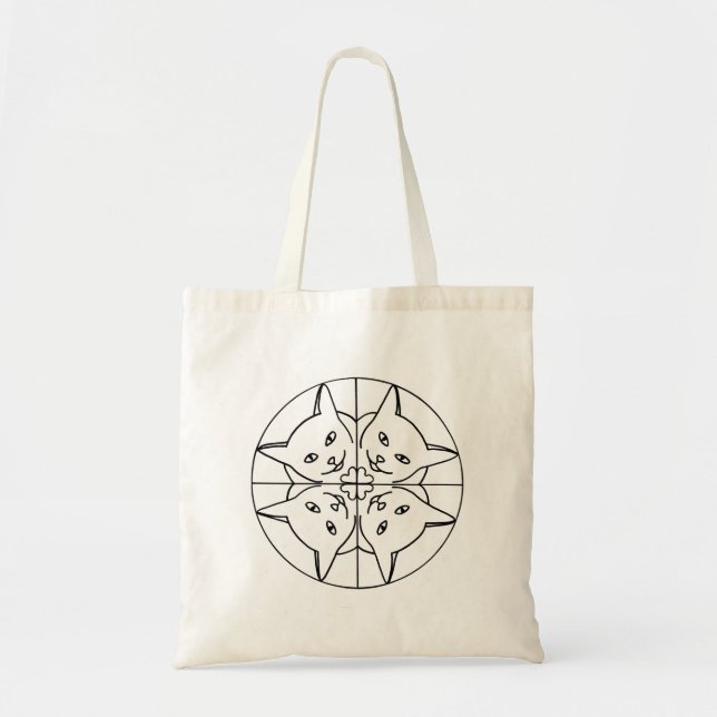 Kontur Herz Cats Mandala Kaleidoskop Bags Tragetasche (Vorne)