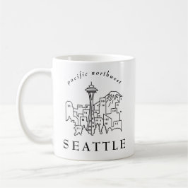 Kontur im Nordwesten der Seattle Skyline Kaffeetasse
