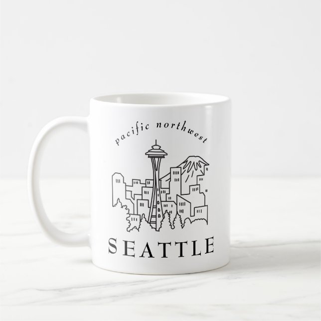 Kontur im Nordwesten der Seattle Skyline Kaffeetasse (Links)