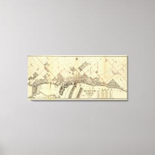 Kontur-Karte von Duluth und von Vororten Leinwanddruck