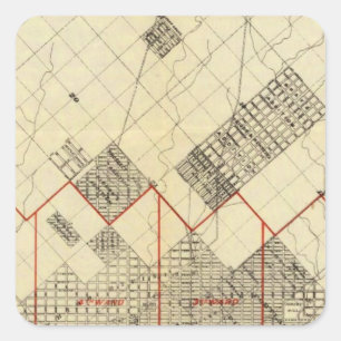 Kontur-Karte von Duluth und von Vororten Quadratischer Aufkleber